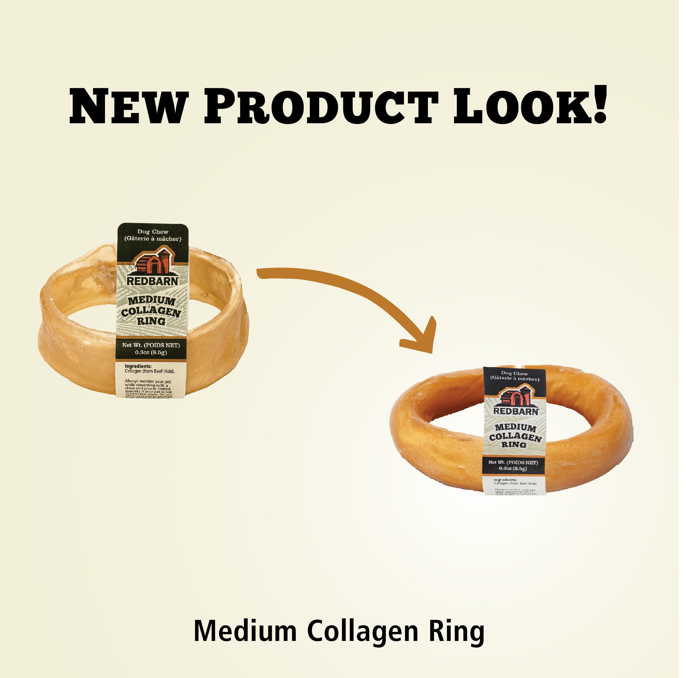 RedBarn Puffed Collagen Ring 3" Chews .3oz/8.5g